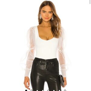 Revolve NBD White Blaine Bodysuit